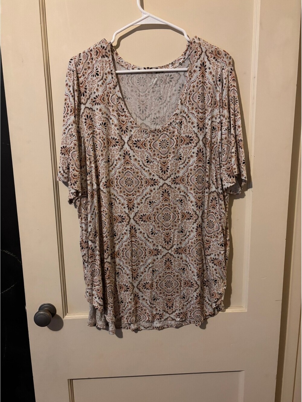 24/7 Comfort Apparel Women's Patterned Short Sleeve Top
